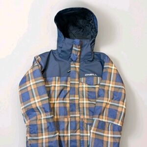 O'Neill Blue and Tan Plaid Jacket